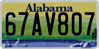 AL license plate 67AV807