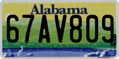 AL license plate 67AV809
