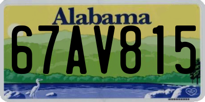 AL license plate 67AV815