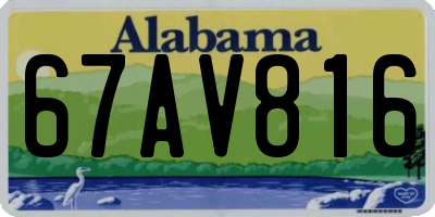 AL license plate 67AV816