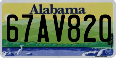 AL license plate 67AV820