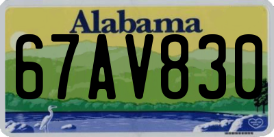 AL license plate 67AV830