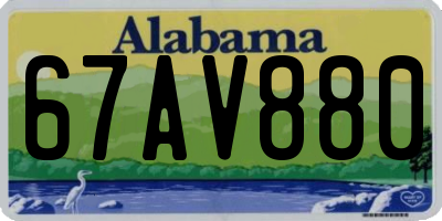 AL license plate 67AV880