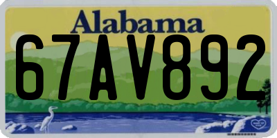 AL license plate 67AV892