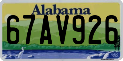 AL license plate 67AV926