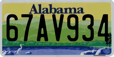 AL license plate 67AV934
