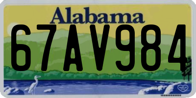 AL license plate 67AV984