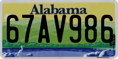 AL license plate 67AV986