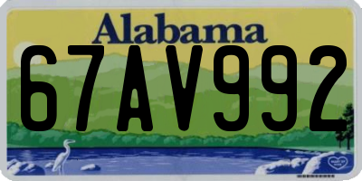 AL license plate 67AV992