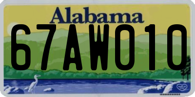 AL license plate 67AW010
