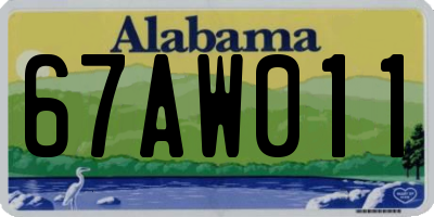 AL license plate 67AW011