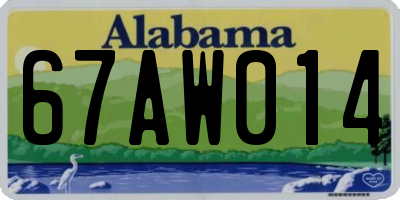 AL license plate 67AW014