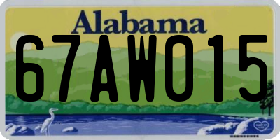 AL license plate 67AW015