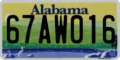 AL license plate 67AW016