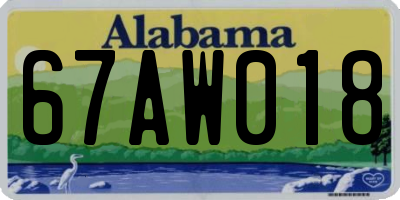 AL license plate 67AW018