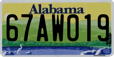 AL license plate 67AW019