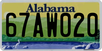 AL license plate 67AW020