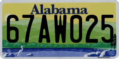 AL license plate 67AW025