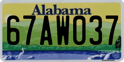 AL license plate 67AW037