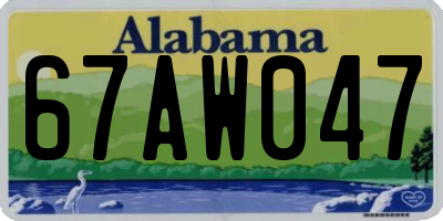 AL license plate 67AW047