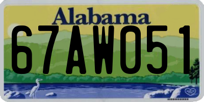 AL license plate 67AW051