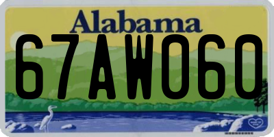 AL license plate 67AW060
