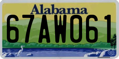 AL license plate 67AW061