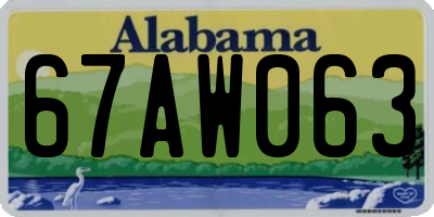 AL license plate 67AW063