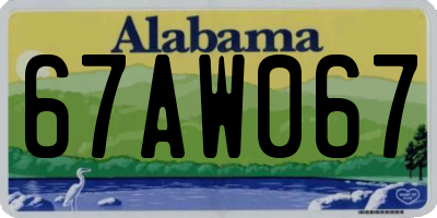 AL license plate 67AW067
