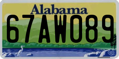 AL license plate 67AW089