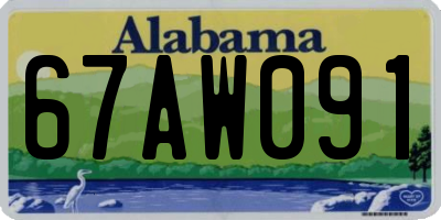 AL license plate 67AW091