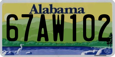 AL license plate 67AW102