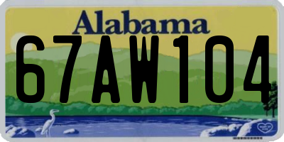 AL license plate 67AW104