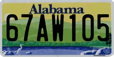 AL license plate 67AW105
