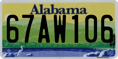 AL license plate 67AW106
