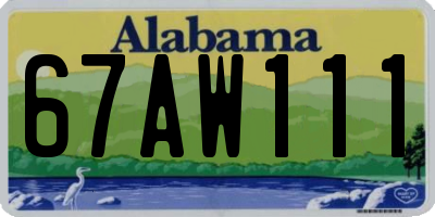 AL license plate 67AW111