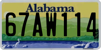 AL license plate 67AW114
