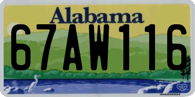 AL license plate 67AW116