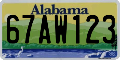 AL license plate 67AW123