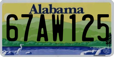 AL license plate 67AW125