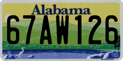 AL license plate 67AW126