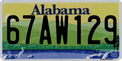 AL license plate 67AW129