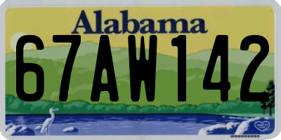 AL license plate 67AW142