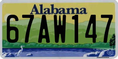 AL license plate 67AW147
