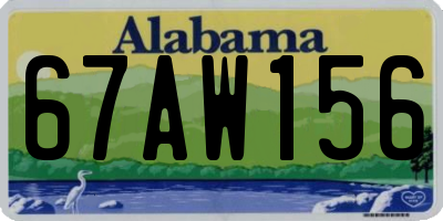 AL license plate 67AW156