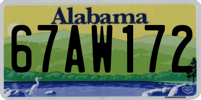 AL license plate 67AW172