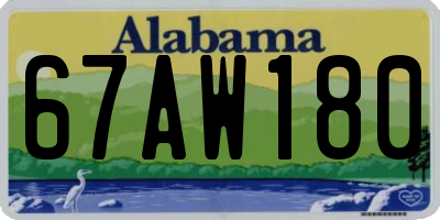 AL license plate 67AW180