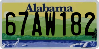 AL license plate 67AW182