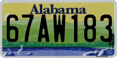 AL license plate 67AW183