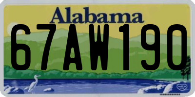 AL license plate 67AW190
